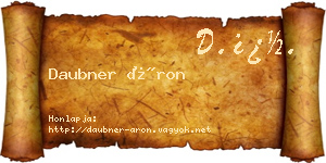 Daubner Áron névjegykártya
